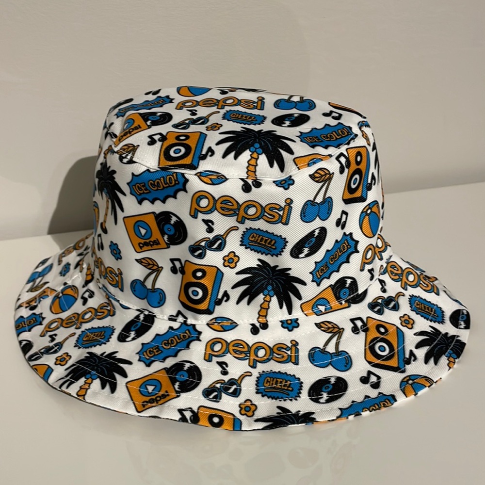 New Pepsi Printed Multi-Coloured Fabric Bucket Hat